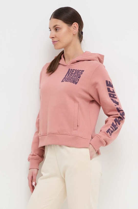The North Face hanorac de bumbac print roz NF0A87EPNXQ1
