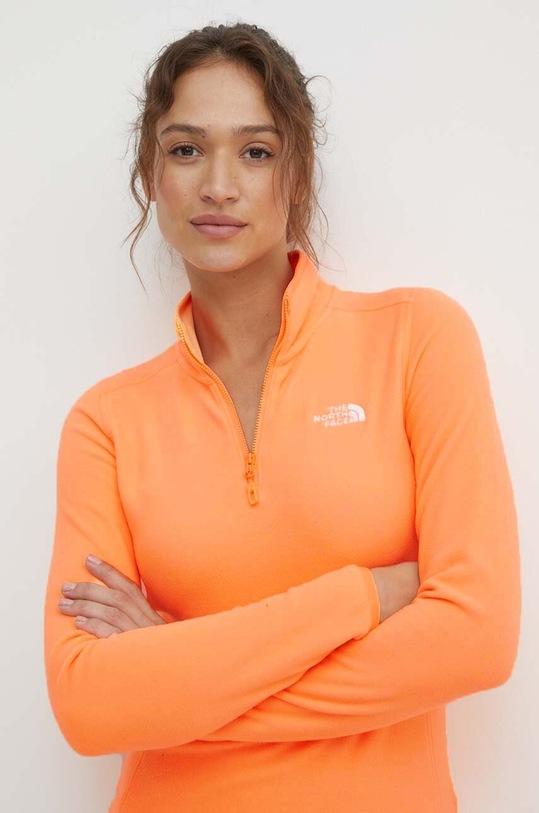 The North Face bluza sportowa 100 Glacier bez kaptura pomarańczowy NF0A855MO041