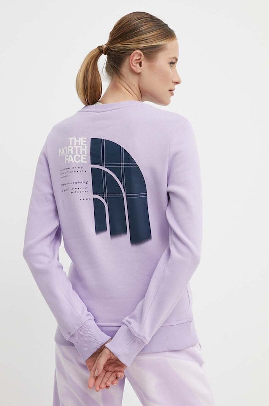 The North Face bluza bawełniana bawełna fioletowy NF0A87EYQZI1
