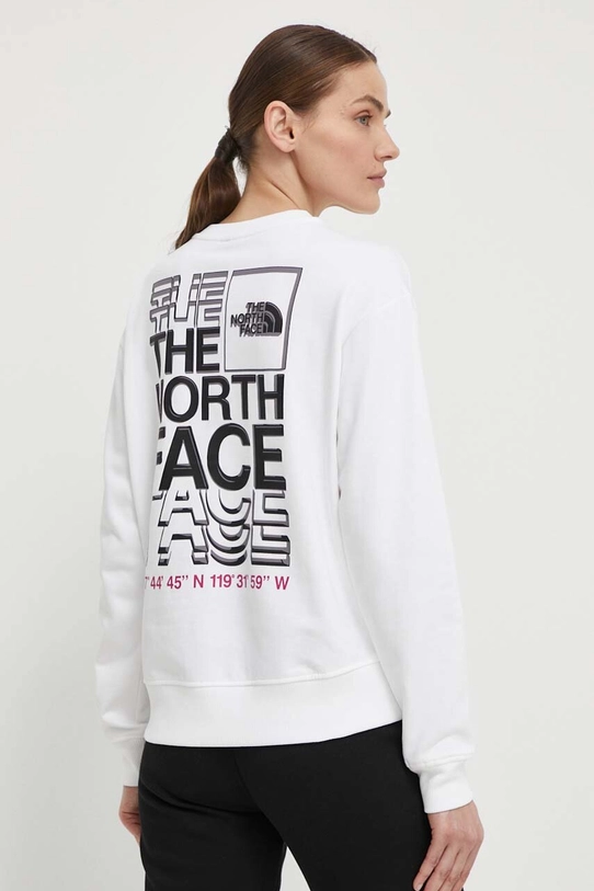 Pamučna dukserica The North Face bez kapuljače bijela NF0A87EFFN41