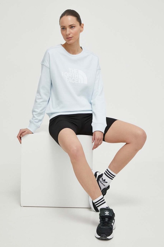 The North Face bluza bawełniana nadruk niebieski NF0A3S4GO0R1