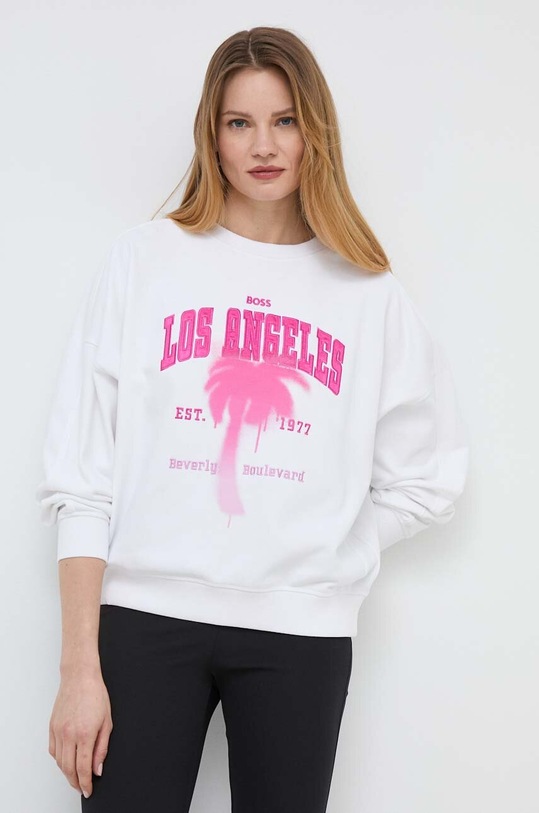 BOSS Orange bluza bawełniana biały 50514912