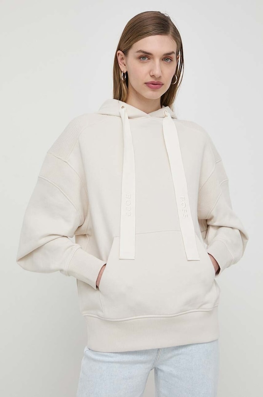 BOSS Orange bluza bawełniana bawełna beżowy 50517975