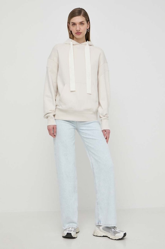 BOSS Orange bluza bawełniana 50517975 beżowy SS24