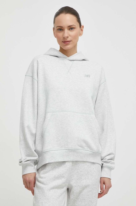 Bavlnená mikina New Balance bavlna sivá WT41537AHH