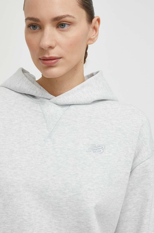Bavlnená mikina New Balance sivá WT41537AHH