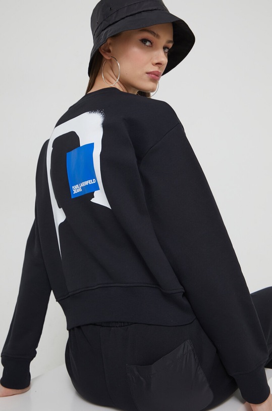 Μπλούζα Karl Lagerfeld Jeans στάμπα μαύρο 241J1800