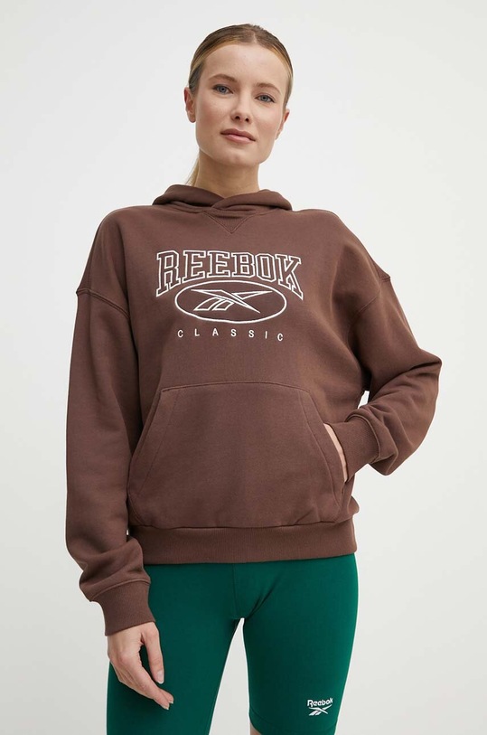 Reebok Classic bluza bawełniana Archive Essentials brązowy 100075645