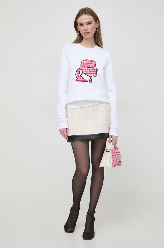 Mikina Karl Lagerfeld bez kapucne biela 241W1803