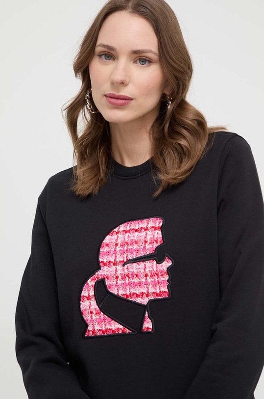 Karl Lagerfeld bluza aplikacja czarny 241W1803