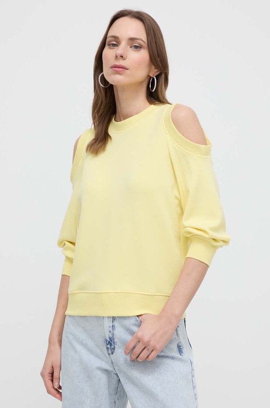 Karl Lagerfeld bluza z elastanem żółty 241W1808