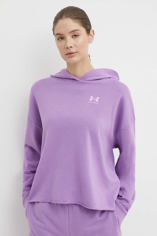 Φούτερ προπόνησης Under Armour Rival με κουκούλα μωβ 1382736
