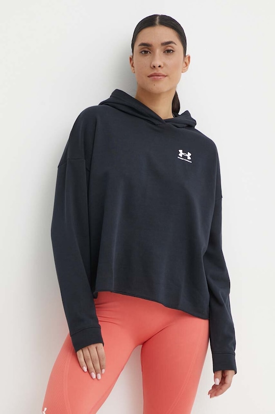 Under Armour bluza treningowa Rival z kapturem czarny 1382736