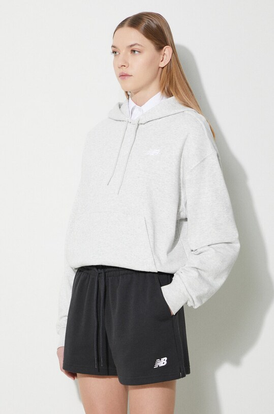 New Balance bluza French Terry Small Logo Hoodie szary WT41507AHH