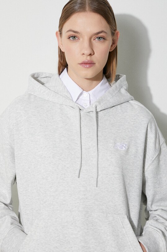 New Balance bluza French Terry Small Logo Hoodie WT41507AHH szary