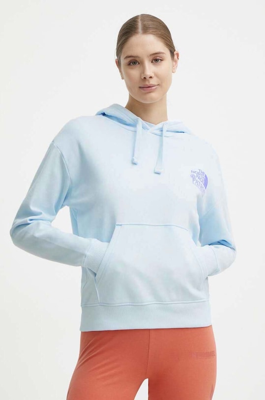 The North Face bluza bawełniana nadruk niebieski NF0A87DYO0R1