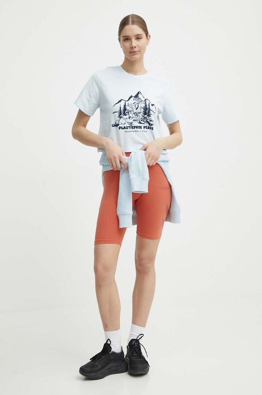 Bavlnená mikina The North Face NF0A87DYO0R1 modrá SS24