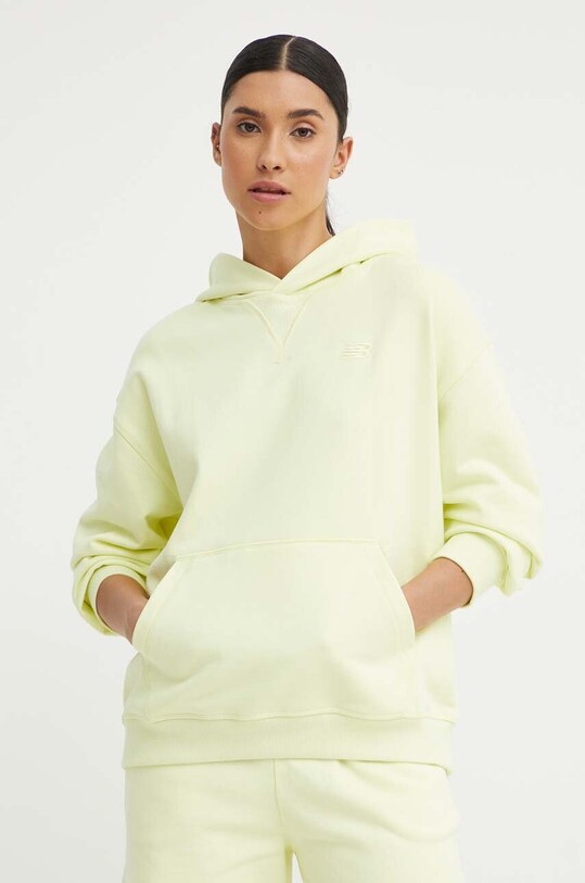 Bavlnená mikina New Balance bavlna zelená WT41537LLT
