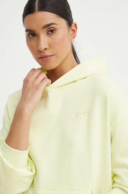 Bavlnená mikina New Balance zelená WT41537LLT