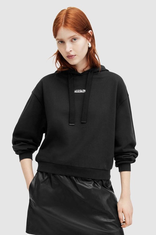 AllSaints bluza bawełniana FORTUNA PIPPA nadruk czarny WG502Z