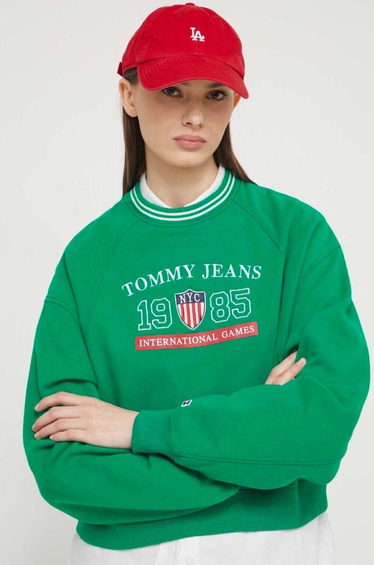Tommy Jeans bluza Archive Games zielony DW0DW18537