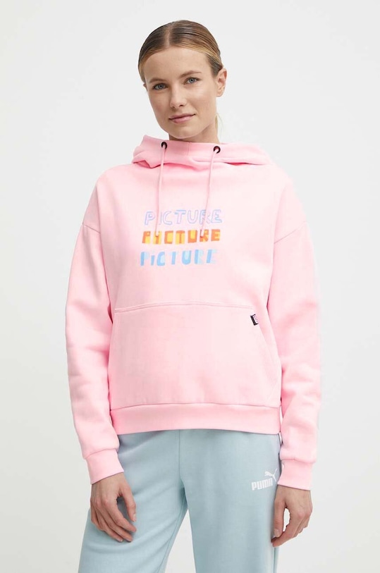 Бавовняна кофта Picture Bail з капюшоном рожевий WSW335