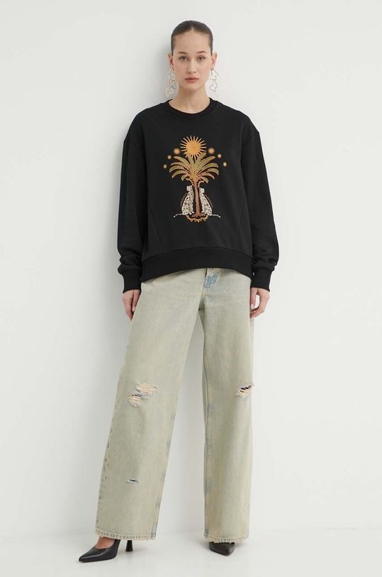 Never Fully Dressed bluza bawełniana NFDTO666.Black czarny SS24