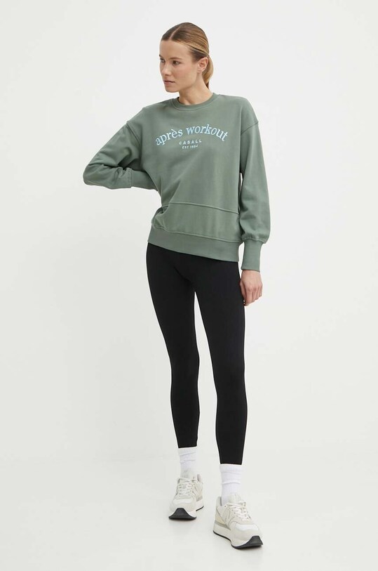 Casall bluza bawełniana 24102 zielony SS24