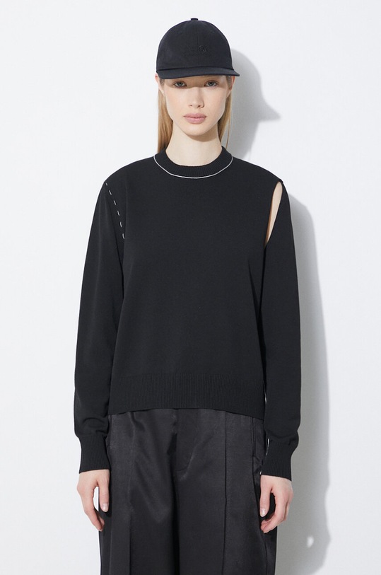 Πουλόβερ MM6 Maison Margiela μαύρο S62HL0025