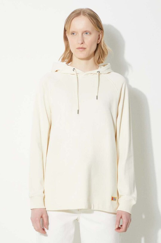 Fjallraven hanorac de bumbac Vardag Hoodie W bej F86987.113