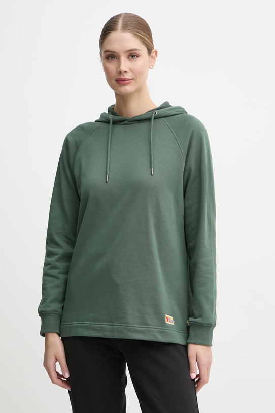 Pamučna dukserica Fjallraven Vardag Hoodie W pamuk zelena F86987.679