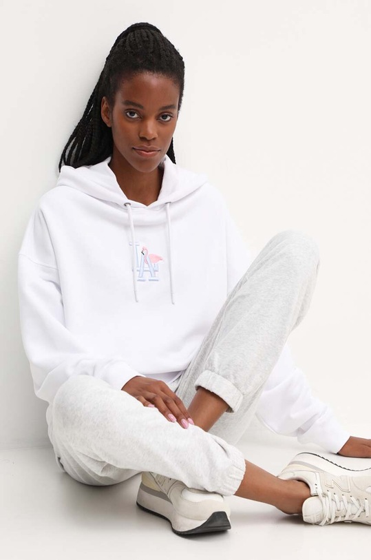 47 brand bluza MLB Los Angeles Dodgers imprimeu alb BB012PMKPMF608522WW