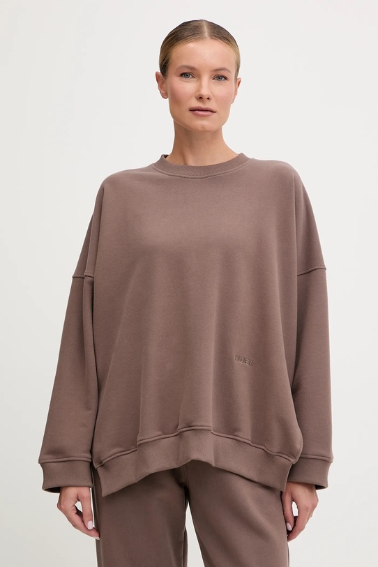 Tepláková mikina JOYINME Kind bez kapuce hnědá Bluza.Oversize.Kind