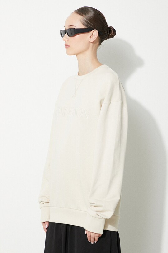 JW Anderson felpa in cotone Logo Embroidery Sweatshirt beige JW0165.PG0861.132