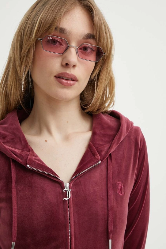 Velúrová mikina Juicy Couture JCAP176.485 burgundské