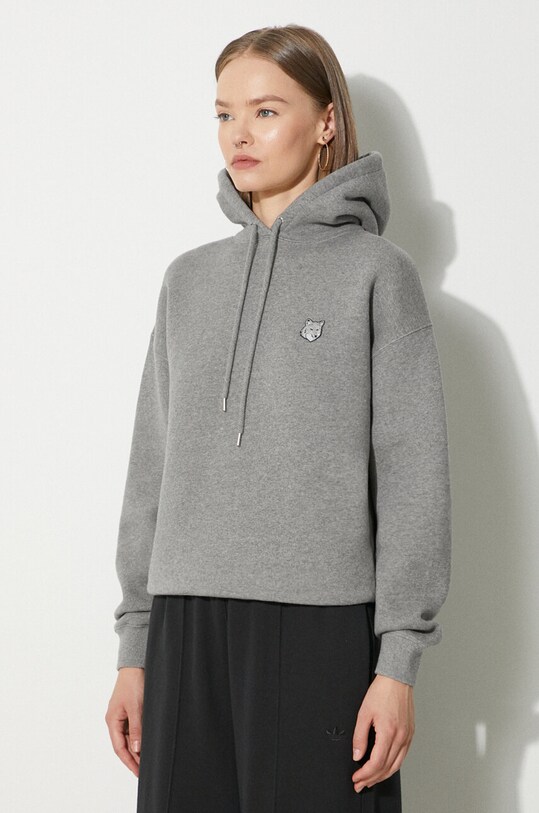 Maison Kitsuné bluza bawełniana Bold Fox Head Patch Comfort Hoodie szary MW00704KM0307