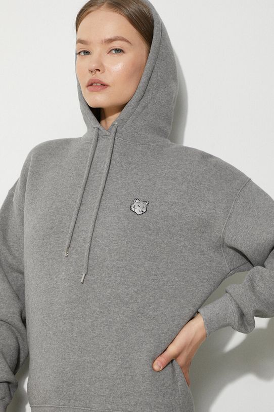 Βαμβακερή μπλούζα Maison Kitsuné Bold Fox Head Patch Comfort Hoodie MW00704KM0307 γκρί