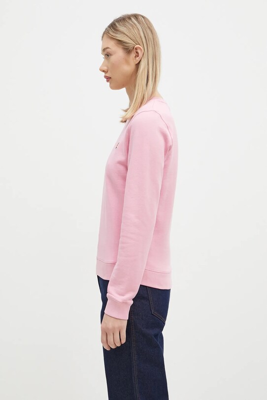 Хлопковая кофта Maison Kitsuné Fox Head Patch Regular Sweatshirt LW00302KM0001 розовый AW24