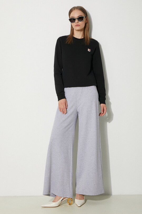 Maison Kitsuné bluza bawełniana Fox Head Patch Regular Sweatshirt LW00302KM0001 czarny AW24