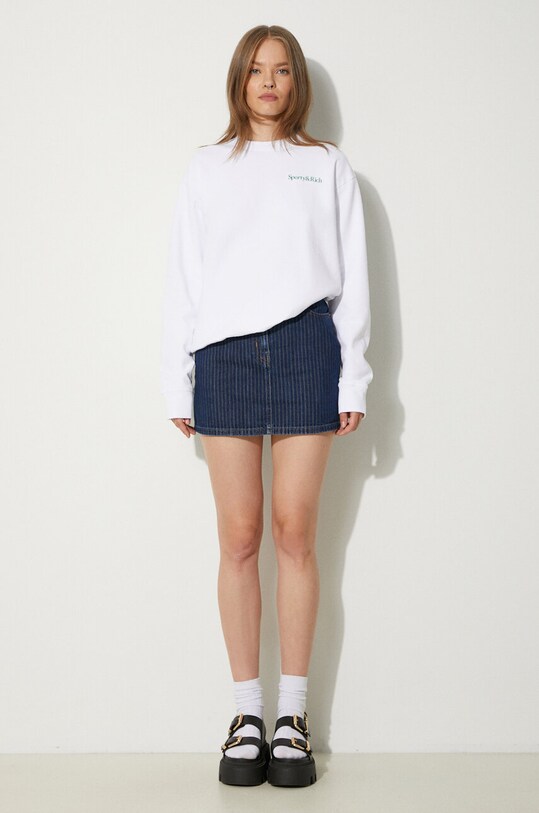 Sporty & Rich cotton sweatshirt Drink More Water Crewneck WS067S405DW white SS24