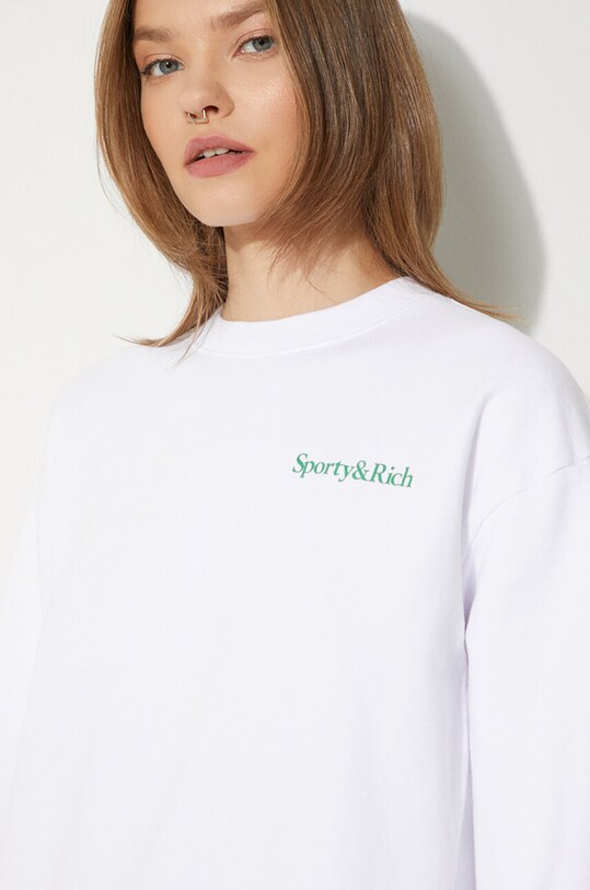 Sporty & Rich cotton sweatshirt Drink More Water Crewneck WS067S405DW white