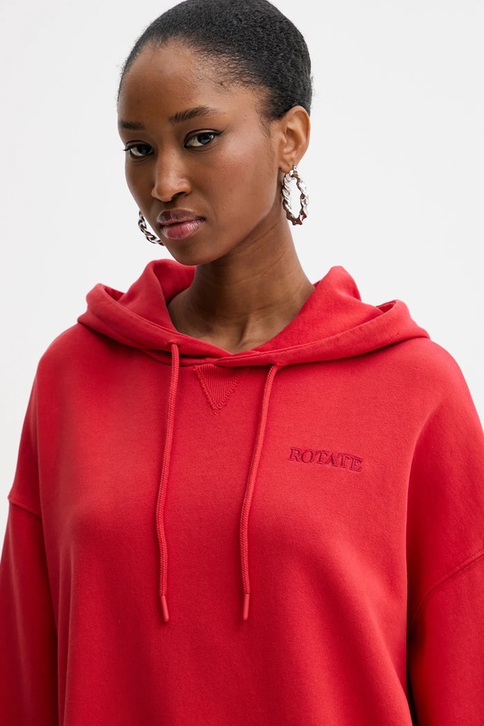 Βαμβακερή μπλούζα Rotate Sweat Hoodie κόκκινο 1124731292