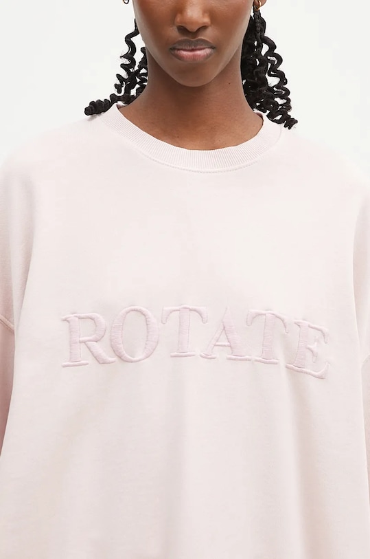 Rotate hanorac de bumbac Logo Crewneck roz 1125031011