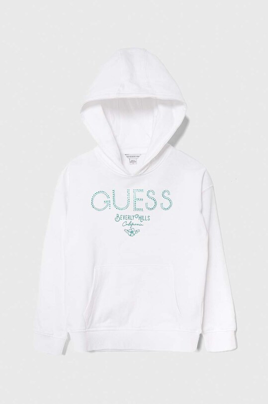 Guess hanorac de bumbac pentru copii imprimeu alb J4RQ03.KA6R4.PPYH