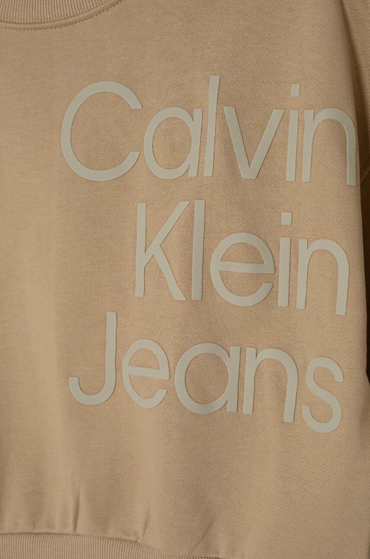 Dziewczynka Calvin Klein Jeans bluza bawełniana dziecięca IG0IG02300.128.176.PPYH beżowy