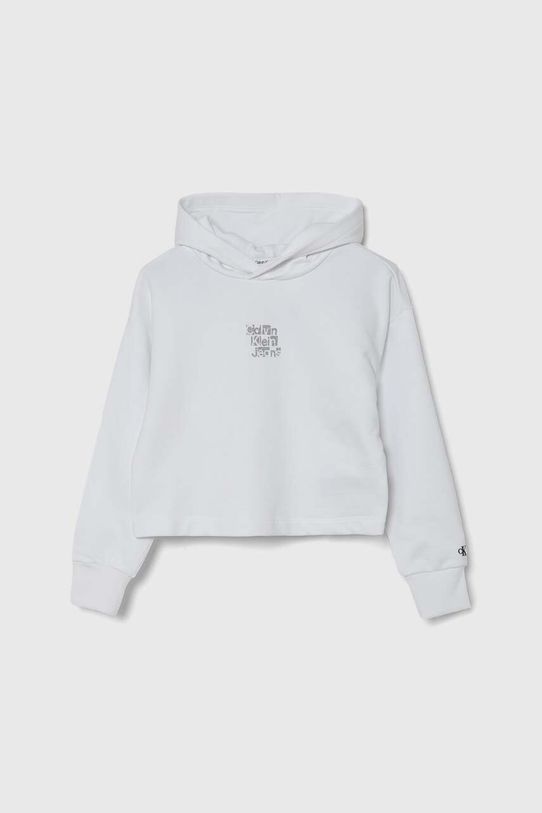 Detská bavlnená mikina Calvin Klein Jeans bavlna biela IG0IG02304.128.176.PPYH