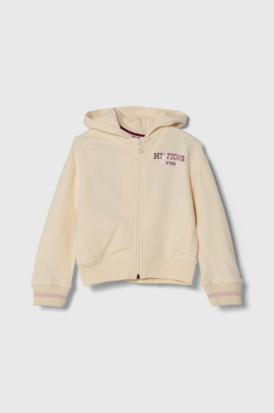 Tommy Hilfiger bluza dziecięca z kapturem beżowy KG0KG07723.116.122.PPYH