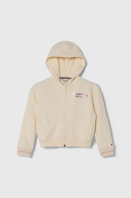 Tommy Hilfiger bluza dziecięca z kapturem beżowy KG0KG07723.128.176.PPYH