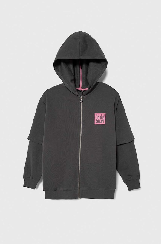 Sisley bluza bawełniana dziecięca bawełna szary 3J68X500X.G.Seasonal