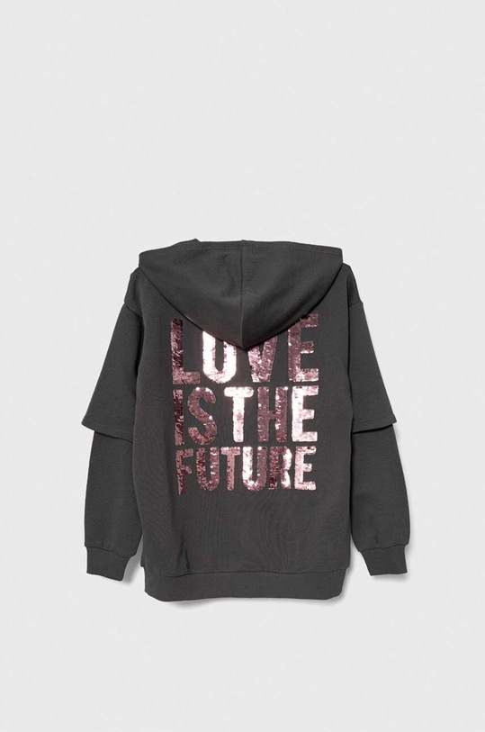 Sisley bluza bawełniana dziecięca 3J68X500X.G.Seasonal szary SS24